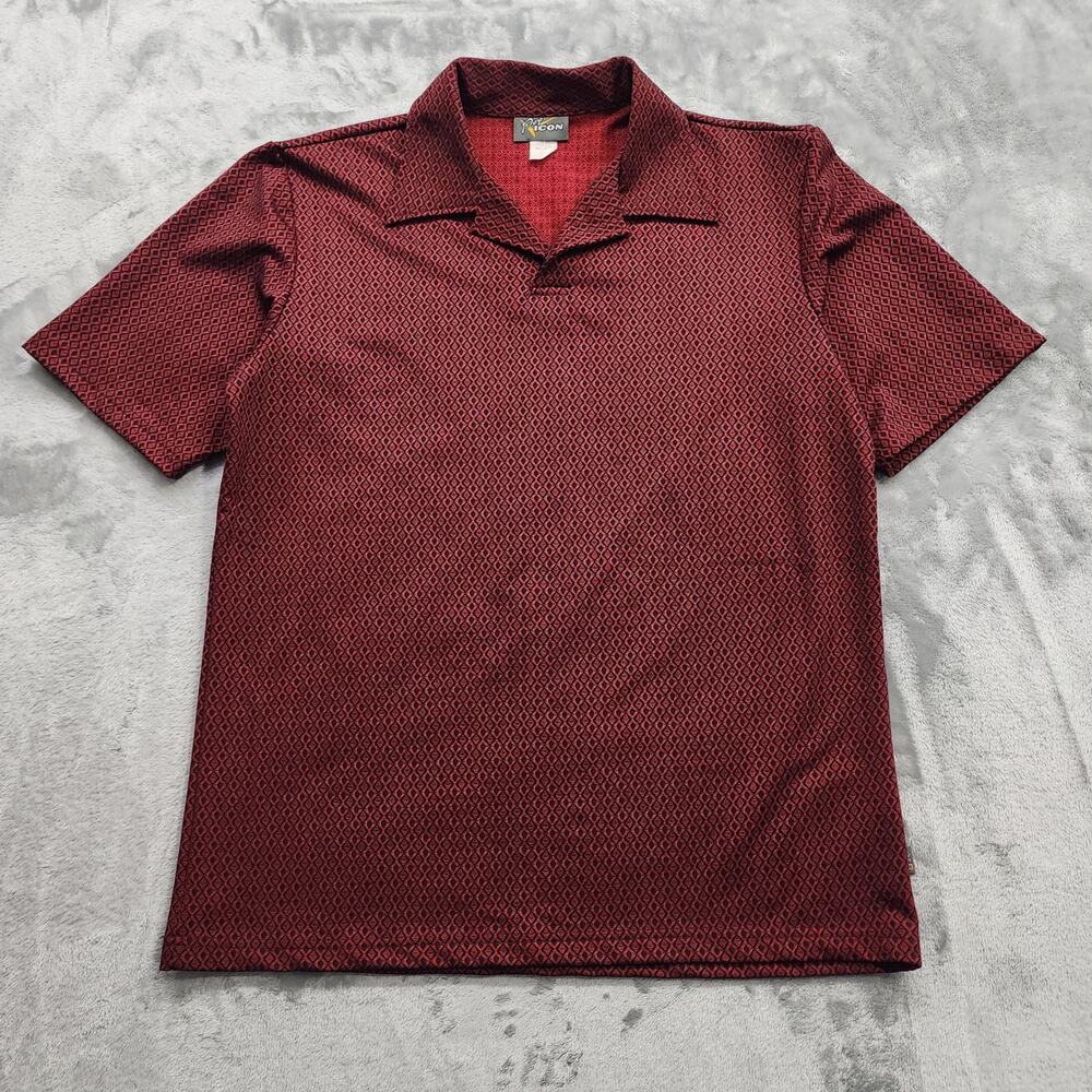 Vintage Pop Icon Shirt L Red Black Short Sleeve Pullover Polo Disco Club‎ Casual